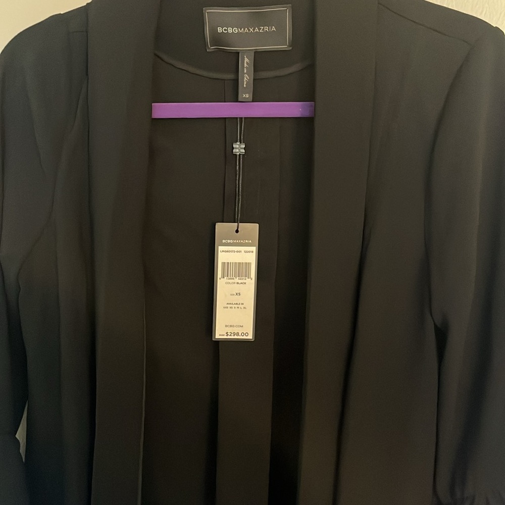 BCBGMAXAZRIA BLACK Bell Sleeve Duster in BLACK - Picture 6 of 7